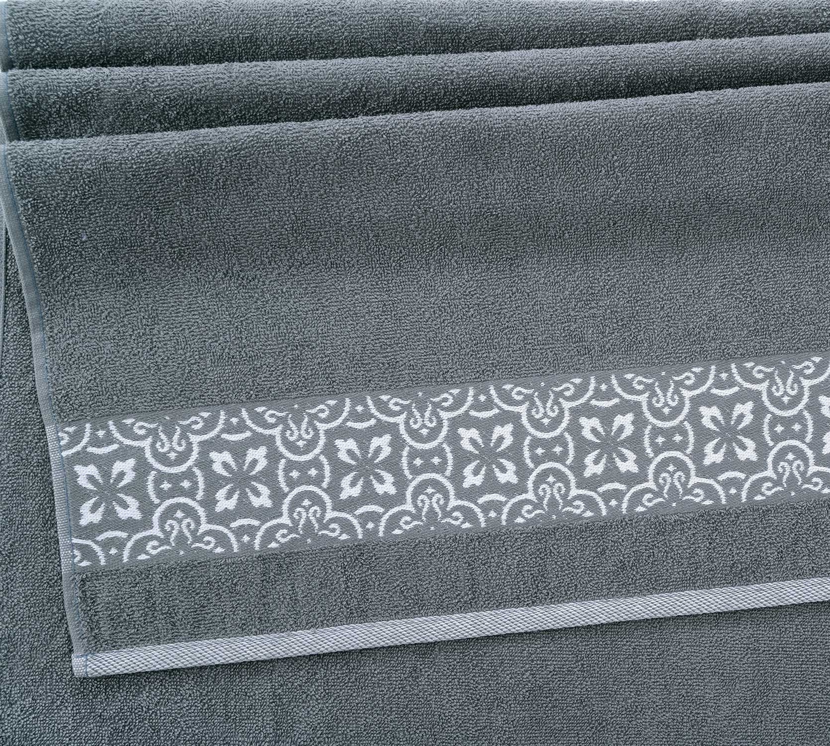 Постельное белье Полотенце махровое банное 70x130, Мозаика серый фото