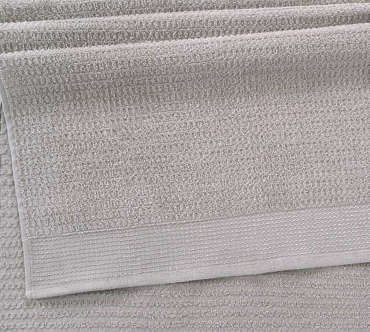 Постельное белье Полотенце махровое для рук и лица 50x80, Волна серый фото