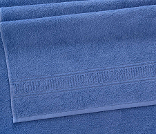Постельное белье Полотенце махровое для рук и лица 50x80, Орнамент синий фото
