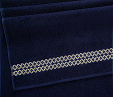 Постельное белье Полотенце махровое банное 70x130, Блеск темно-синий фото