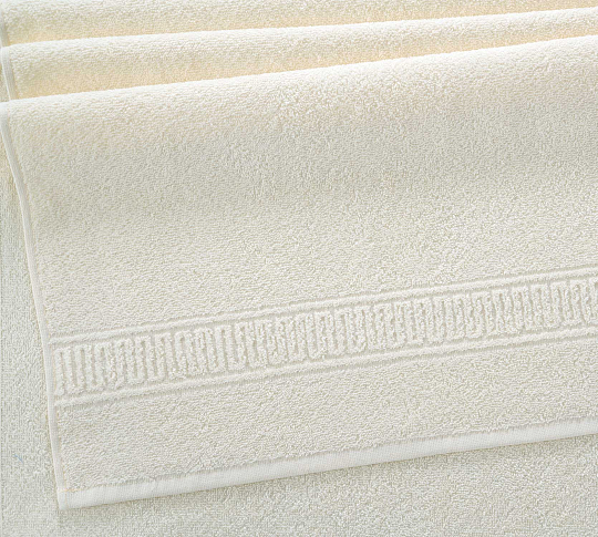 Постельное белье Полотенце махровое банное 70x130, Орнамент кремовый фото
