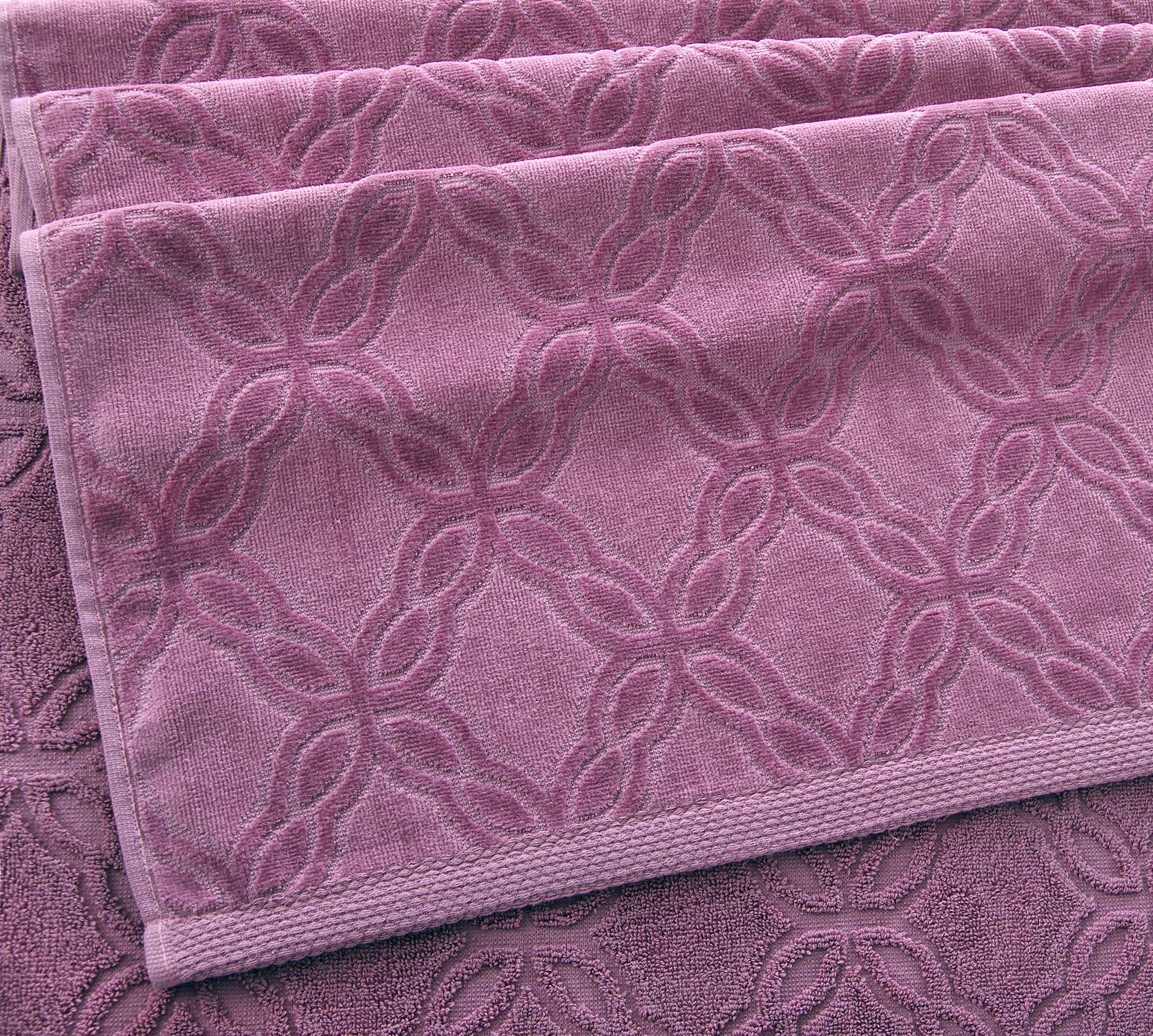Постельное белье Полотенце махровое банное 70х140, Арабеска лиловый  фото