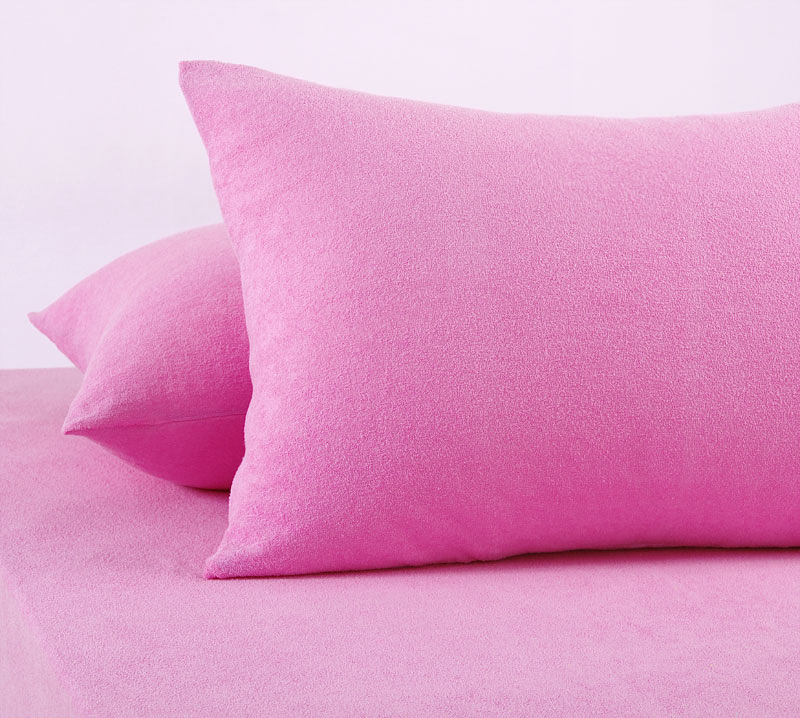 Постельное белье Наволочки трикотажные махровые Розовый (70х70 2 шт) фото