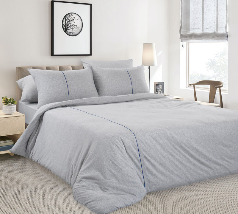 Комплект постельного белья без простыни Ассам, Евростандарт 200х220, трикотаж, меланж фото