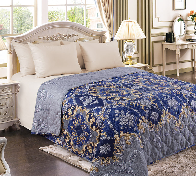 Постельное белье Стеганое покрывало на кровать «Версаль», перкаль (240х210) фото