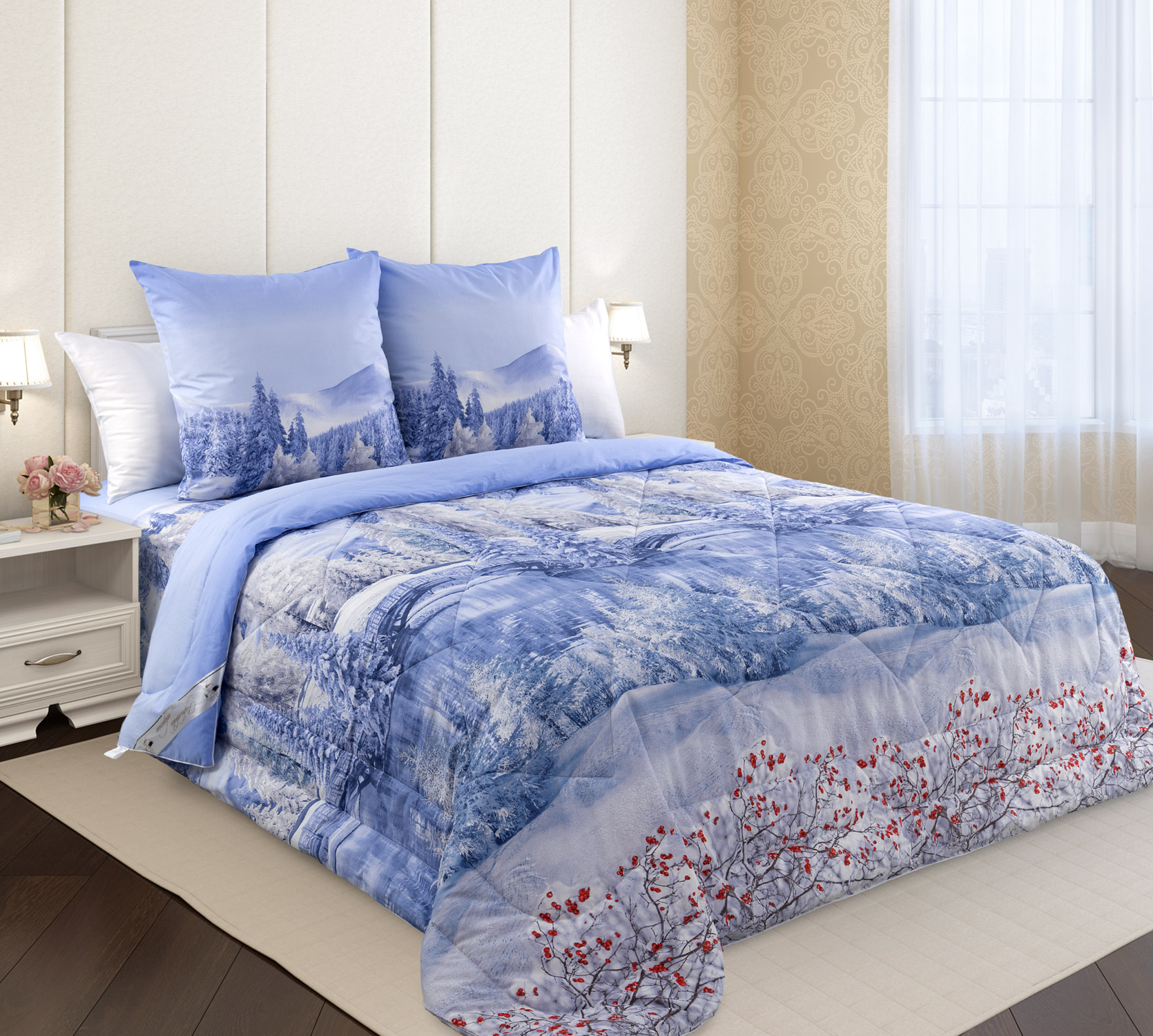 Комплект для сна с одеялом «Зима 1», перкаль (Евро) фото