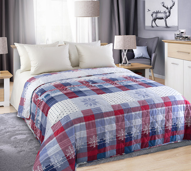Постельное белье Стеганое покрывало на кровать «Норвегия 1», перкаль (200х210) фото