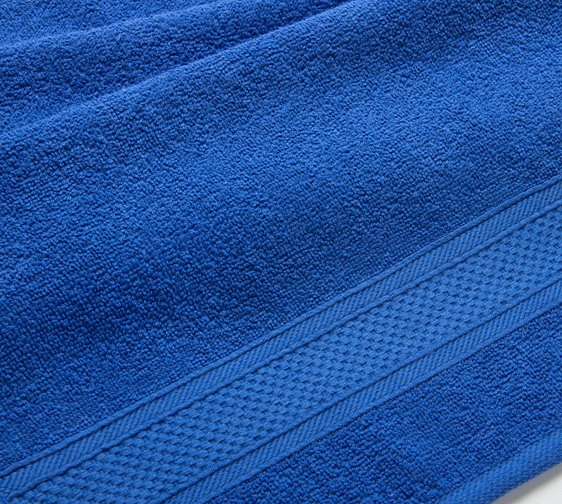Постельное белье Полотенце махровое банное 100х180, с бордюром Синий  фото