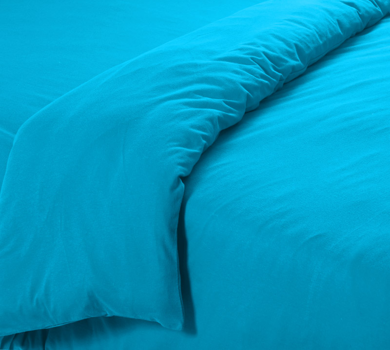 Постельное белье Трикотажный пододеяльник 2-спальный 175х215 Голубой, 100% хлопок фото