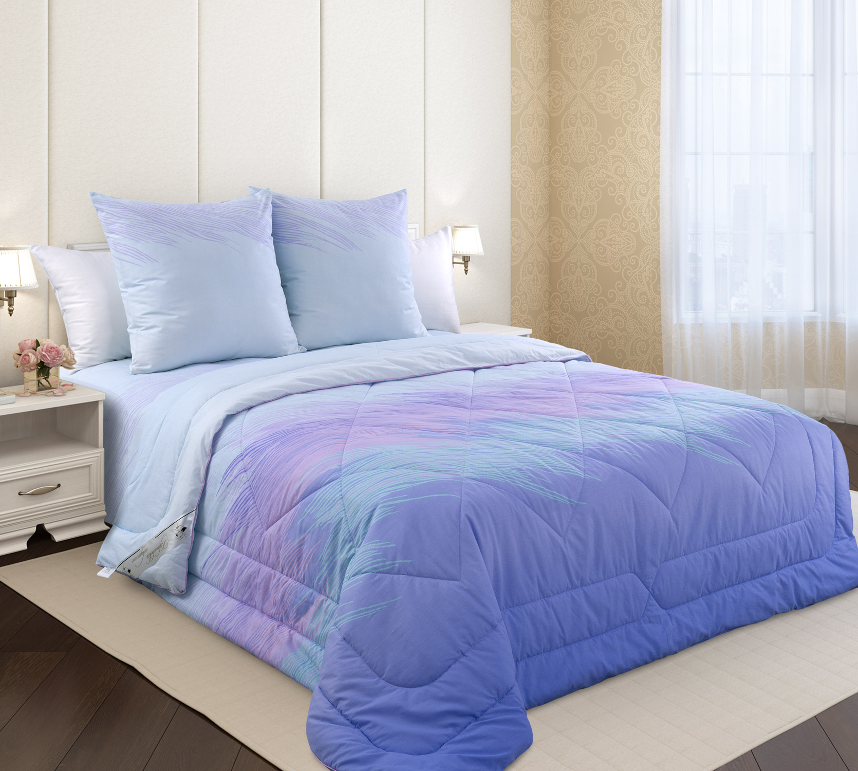Постельное белье с одеялом «Сияние 5», перкаль (1,5 спальный) фото