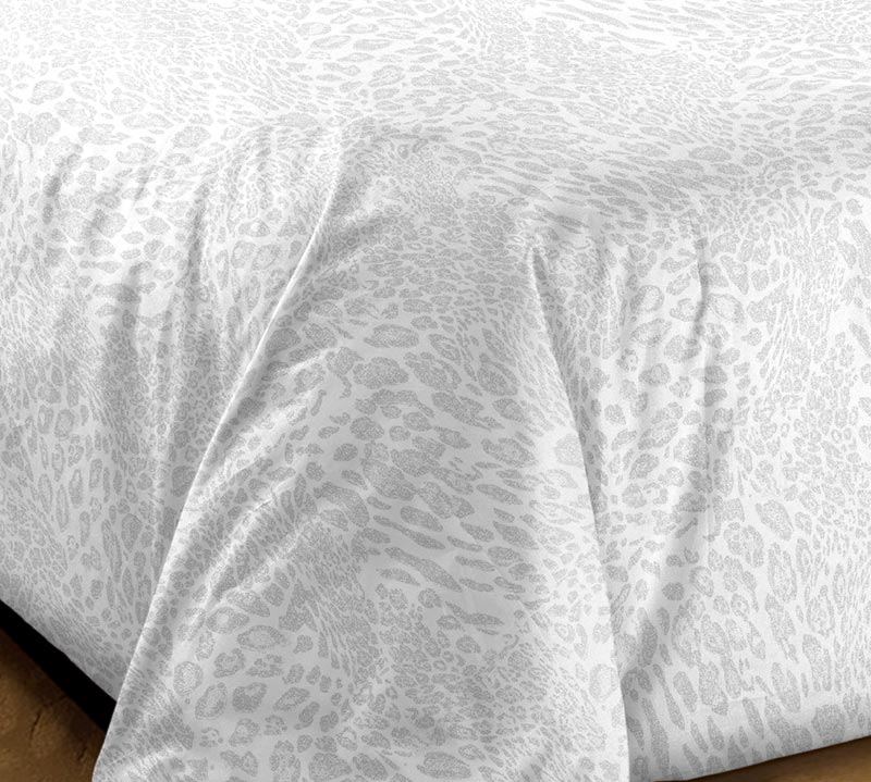 Постельное белье Простыня бесшовная без резинки 220х240 Белый тигр компаньон 1, перкаль 100% хлопок фото