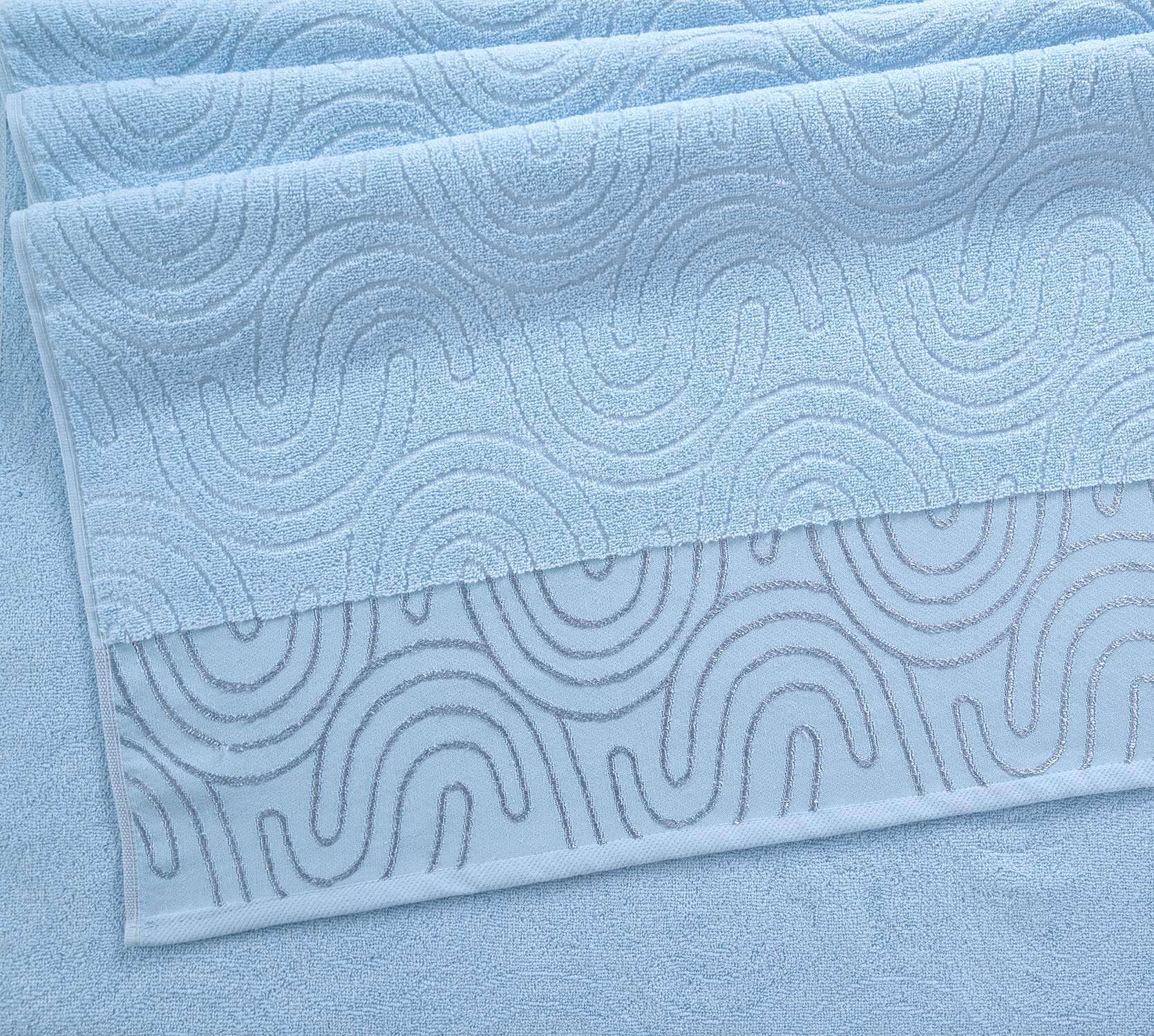 Постельное белье Махровое полотенце для рук и лица 50х90, Крит нежный голубой  фото