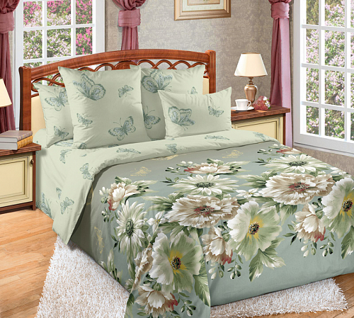 Постельное белье Стеганое покрывало на кровать «Каролина 1», перкаль (160х210) фото