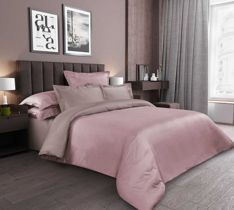Однотонное постельное белье Розовый топаз, Сатин, 2 спальное фото