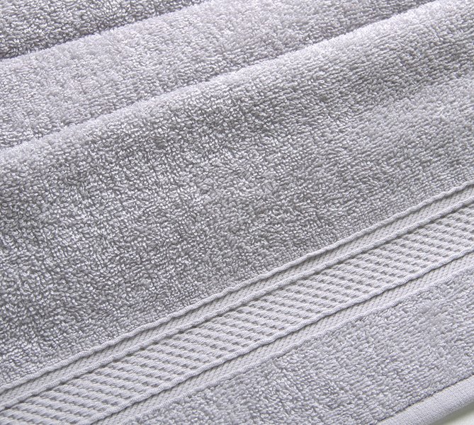 Постельное белье Махровое полотенце для рук и лица 40х70, с бордюром Платиновый  фото