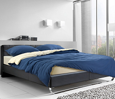 Однотонное постельное белье с простыней на резинке «Греческий остров», трикотаж (1,5 спальный) фото