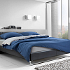 Однотонное постельное белье с простыней на резинке 140x200 Северное море, трикотаж, 1,5 спаьный фото