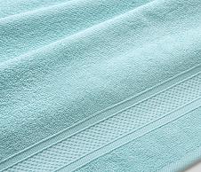 Постельное белье Махровое полотенце для рук и лица 50х90, с бордюром Светло-голубой  фото