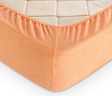 Постельное белье Махровая простыня на резинке (персик) (160х200х30) фото