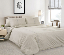 Комплект постельного белья без простыни Имбирь, 1.5-спальный, трикотаж, меланж, наволочка 50х70 фото