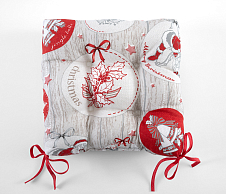 Постельное белье Подушка на стул с завязками 40х40 Рождество 1, рогожка фото
