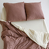 Однотонное постельное белье с простыней на резинке 140x200 Кофейный крем, трикотаж, 1.5-спальное фото