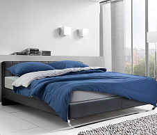Однотонное постельное белье с простыней на резинке «Северное море», трикотаж (2 спальный) фото
