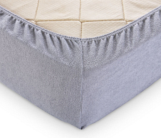 Постельное белье Махровая простыня на резинке (серый) (180х200х30) фото