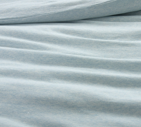 Комплект постельного белья с простыней на резинке 160х200 Васильковый, меланж, 2-спальный фото