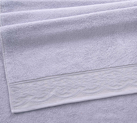 Постельное белье Полотенце махровое банное 70х140, Ажур светлая сирень  фото