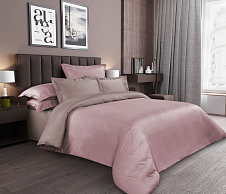 Однотонное постельное белье Розовый топаз, Сатин, Евро-макси фото
