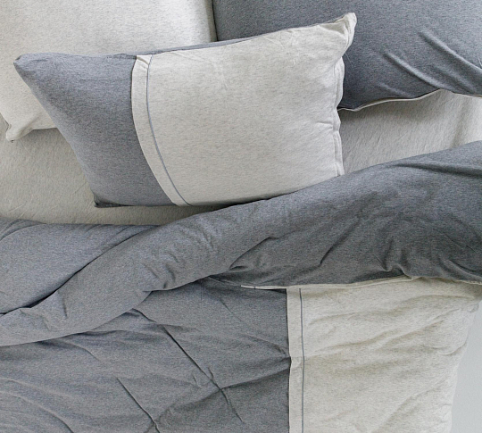 Комплект постельного белья с простыней на резинке 120х200 Пуэр, меланж, 1.5-спальный фото