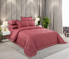 Однотонное постельное белье Радость, мако-сатин, 2-спальное с евро простыней фото