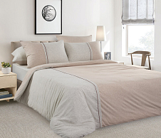 Комплект постельного белья с простыней на резинке 120х200 Масала, меланж, 1.5-спальный фото