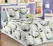 Постельное белье Стеганое покрывало на кровать  Веселые панды, перкаль, 110x140 фото