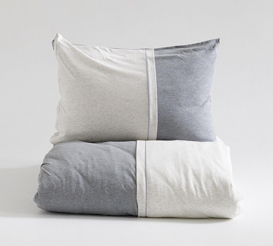 Комплект постельного белья без простыни Пуэр, 1.5-спальный, трикотаж, меланж фото