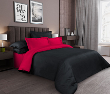 Однотонное постельное белье «Рубин», Сатин (Евро 200x200) фото