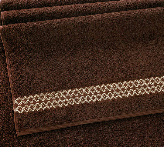 Постельное белье Полотенце махровое для рук и лица 30x60, Блеск коричневый фото