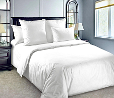 Однотонное постельное белье «Белые ночи», перкаль (Евро 200×200) фото