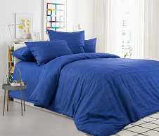 Комплект постельного белья Синий агат, перкаль, 2-спальное с евро простыней, наволочки 70х70 фото