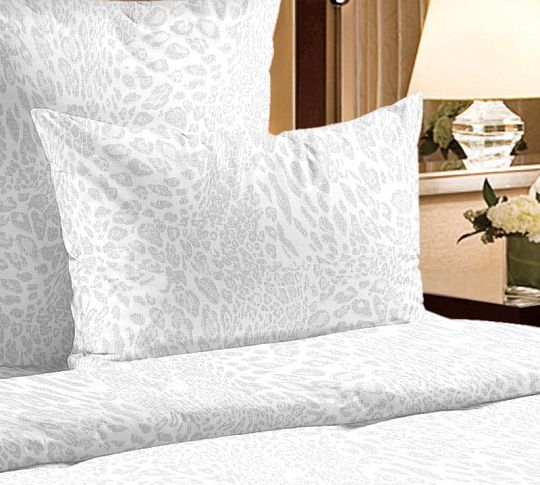 Постельное белье Белый тигр 1, перкаль / бязь, 2-спальное с евро простыней фото