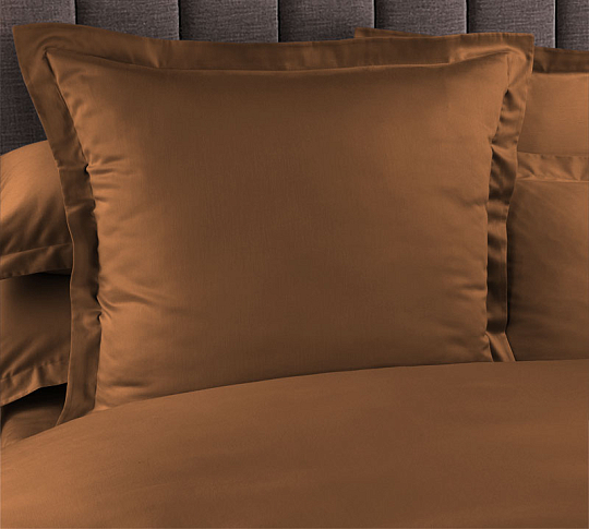 Однотонное постельное белье Оникс, сатин, Евро фото