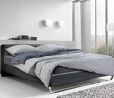 Однотонное постельное белье с простыней на резинке 140x200 Серебристый камень, трикотаж, 1.5-спальное фото