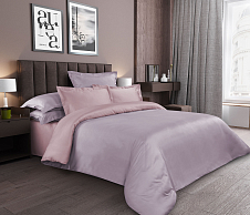 Однотонное постельное белье Розовый жемчуг, сатин, Евро макси фото