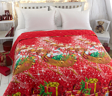 Постельное белье Стеганое покрывало на кровать «Новогодние огни 1», перкаль (160х210) фото