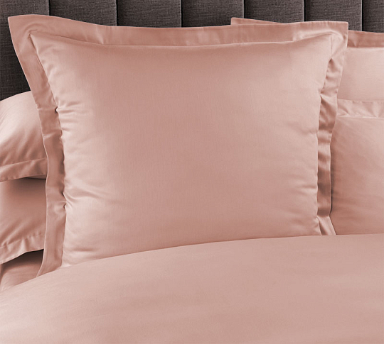 Однотонное постельное белье Розовый кварц, сатин, Евро фото