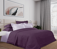 Комплект постельного белья «Виноградный джем», страйп-сатин, Евро стандарт фото
