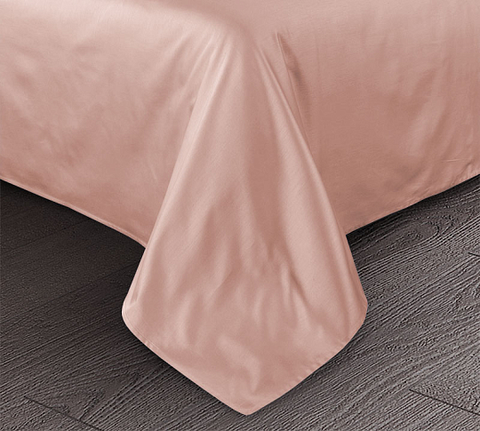 Однотонное постельное белье Розовый кварц, сатин, 1.5-спальное, наволочки 70х70 фото