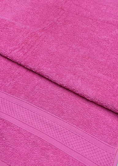 Постельное белье Махровое полотенце для рук и лица 50х90, с бордюром Ярко-розовый  фото