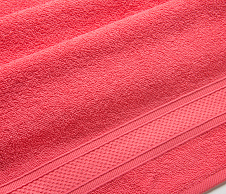 Постельное белье Полотенце махровое с бордюром Коралл (70х140) фото